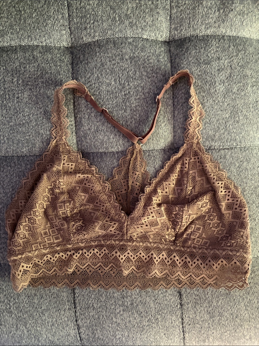 Auden Lightly Lined Racerback Lace Bralette Sz Medium